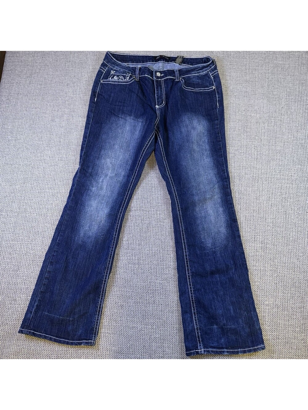 Love Nation Jeans Womens 14 Y2K McBling Bootcut Embroidered Rhinestone Western